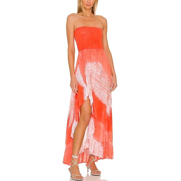 Tiare Hawaii 'Eri' Orange Back Cut Out Maxi Dress Size S - Picture 1 of 5